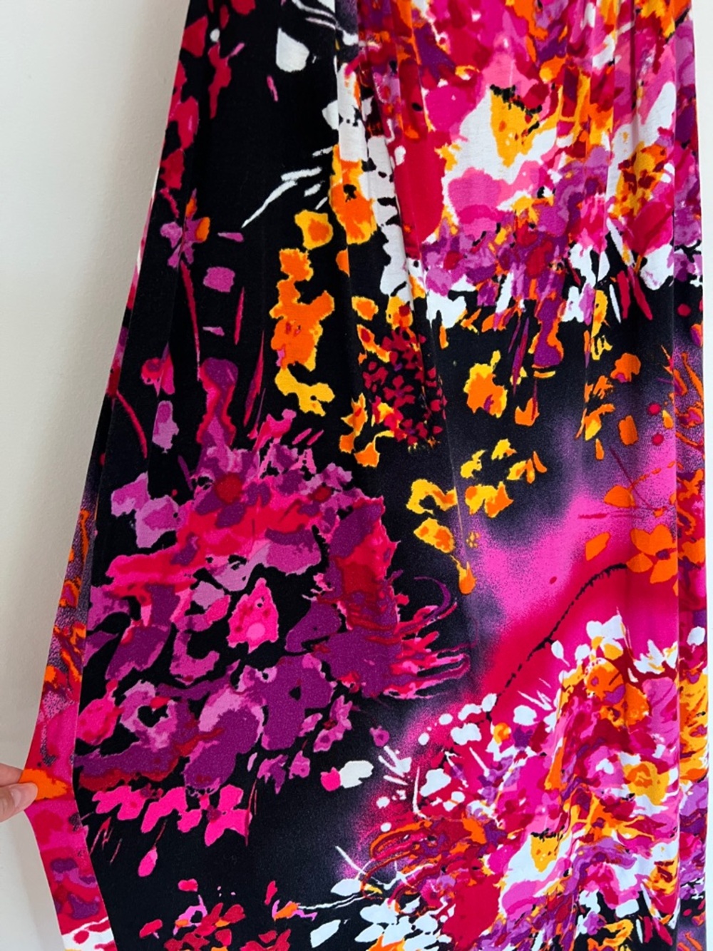 Express Bold Pink Floral Maxi Slip Dress Medium String Tie Colorful Girly - Picture 4 of 12